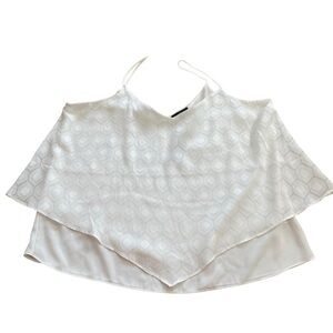The Limited NWT White Camisole Blouse Teared Textured Layer Womens Large
